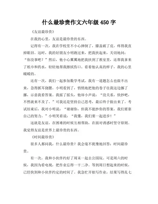 什么最珍贵作文六年级450字
