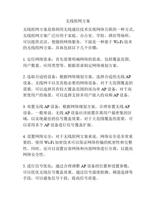无线组网方案