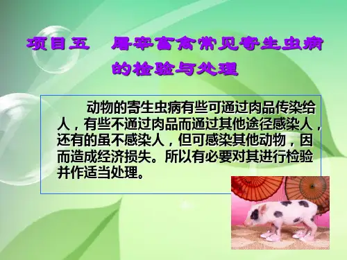 屠宰畜禽常见寄生虫病的检验与处理