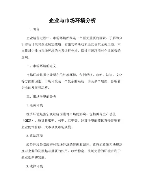 企业与市场环境分析