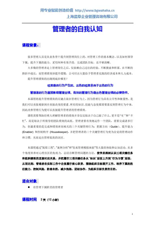 管理者的自我认知体验版