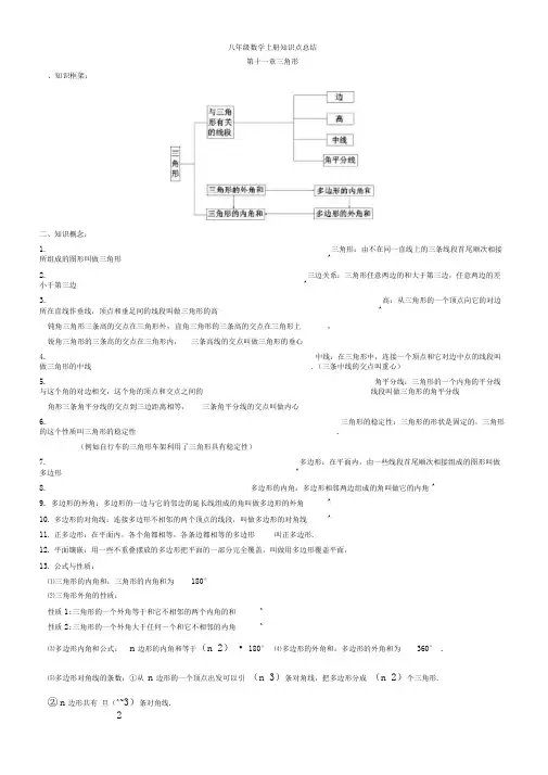 (完整版)新人教版八年级数学上册知识点总结和经典习题