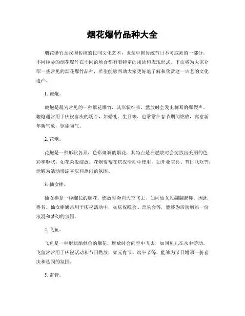 烟花爆竹品种大全