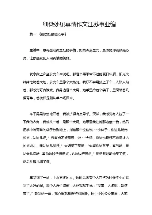 细微处见真情作文江苏事业编