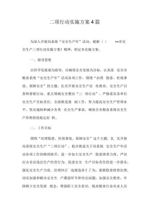 三项行动实施方案4篇