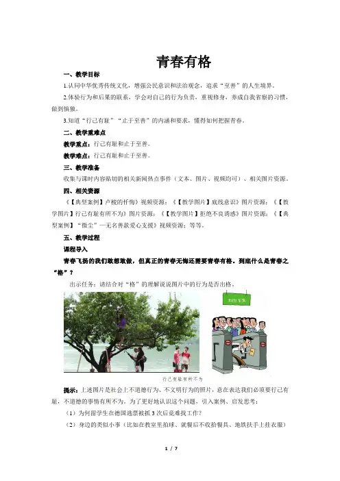 青春有格示范教案