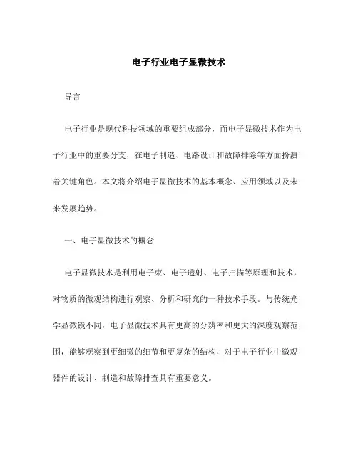 电子行业电子显微技术