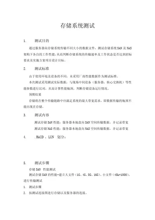存储系统测试报告