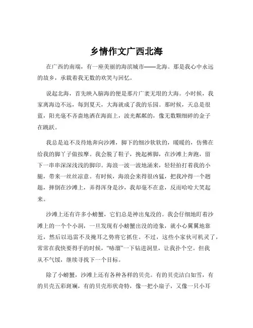 乡情作文广西北海