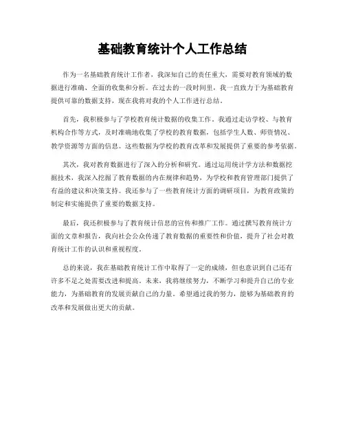 基础教育统计个人工作总结