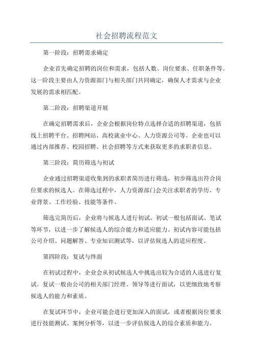 社会招聘流程范文