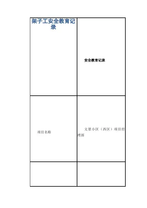 架子工安全教育记录