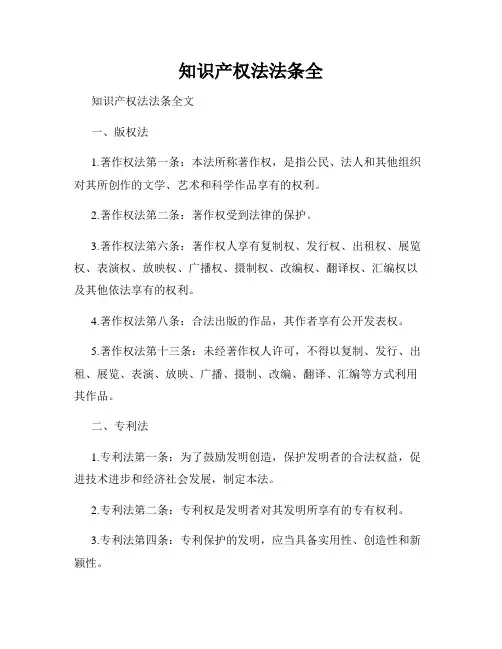 知识产权法法条全