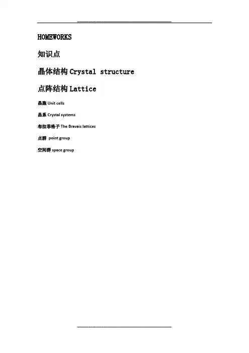 晶体学基础知识点及思维导图