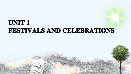 2020_2021学年新教材高中英语UNIT1FESTIVALSANDCELEBRATIONS同步课