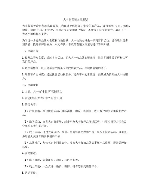 大丰收营销文案策划