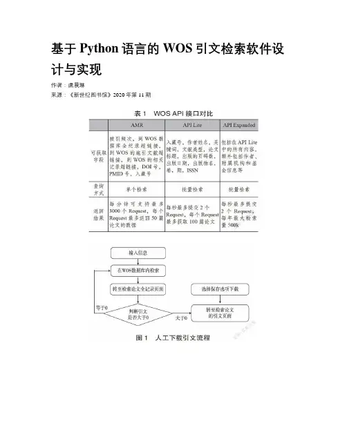 基于Python语言的WOS引文检索软件设计与实现