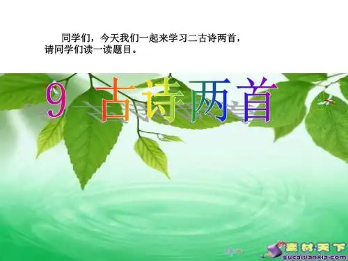人教版三年级上语文第9课古诗两首《夜书所见》《九月九日忆山东兄弟》