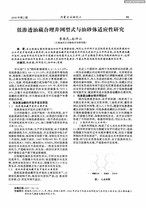 低渗透油藏合理井网型式与油砂体适应性研究