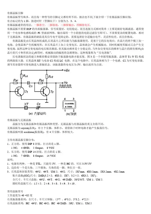 晶振型号大全