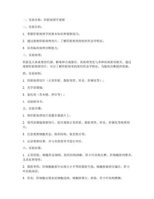 医学病理实验报告