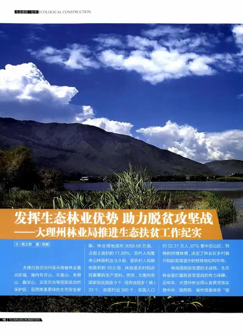 发挥生态林业优势助力脱贫攻坚战——大理州林业局推进生态扶贫工作纪实