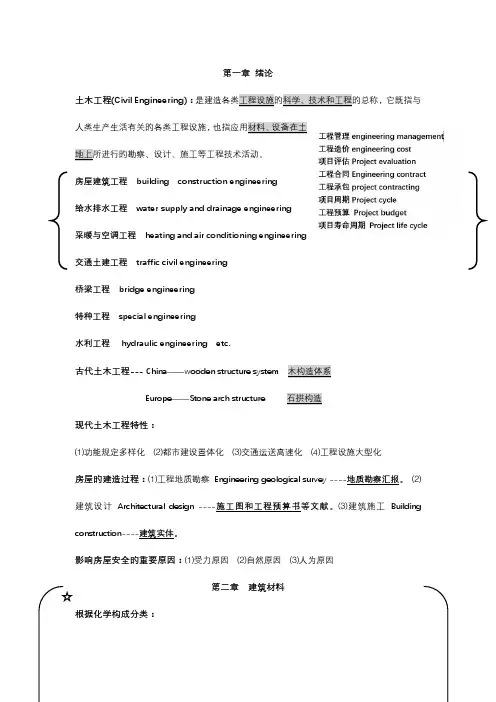 土木工程概论复习总结资料