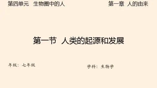 人类的起源和发展-七年级生物下册课件(人教版)