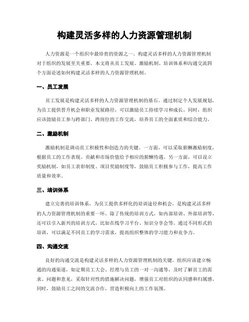 构建灵活多样的人力资源管理机制
