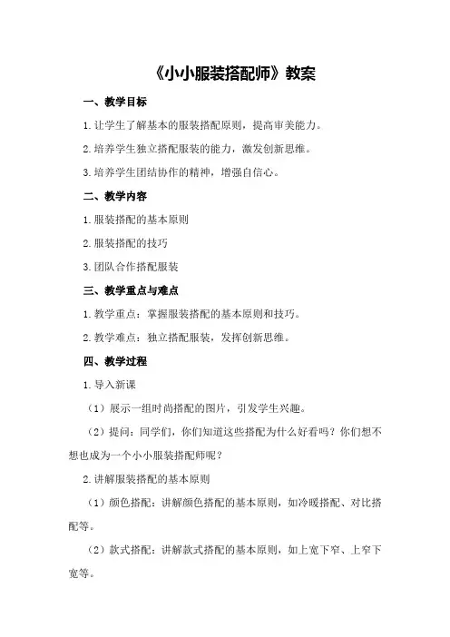 《小小服装搭配师》教案