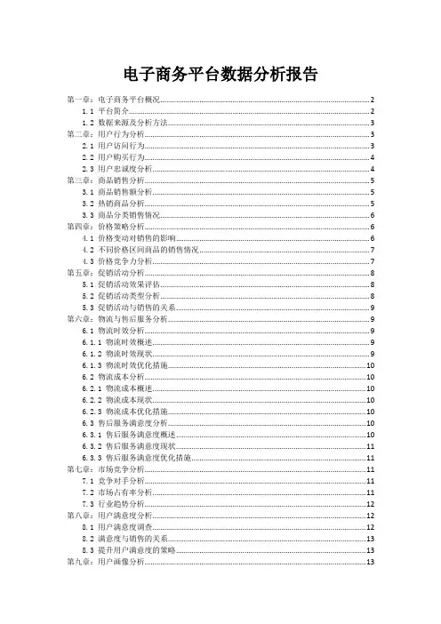 电子商务平台数据分析报告