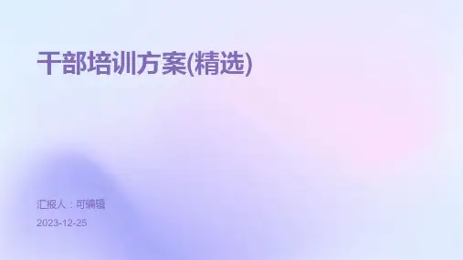 干部培训方案(精选)ppt