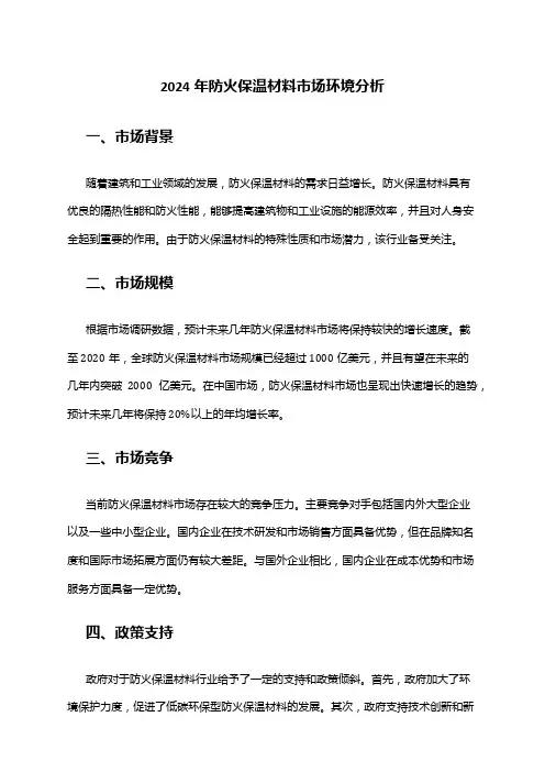 2024年防火保温材料市场环境分析