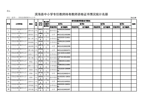 蔡桥小教教师信息统计报表
