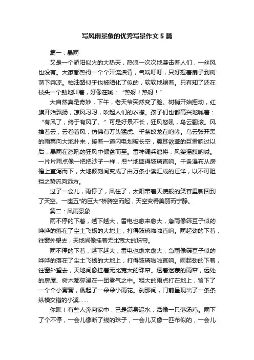 写风雨景象的优秀写景作文5篇