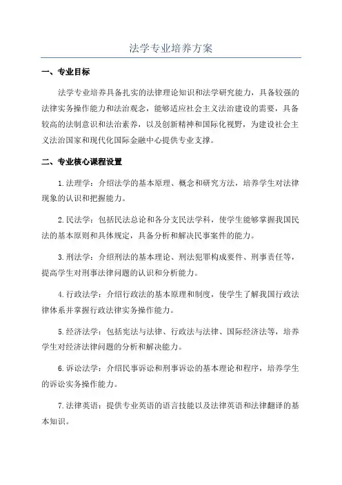 法学专业培养方案