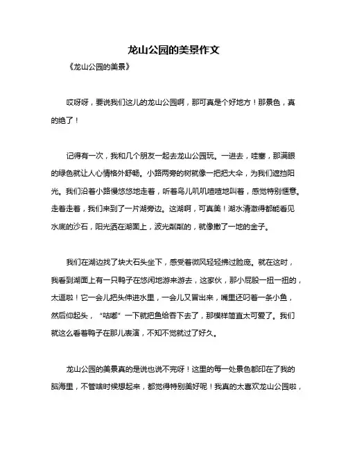 龙山公园的美景作文