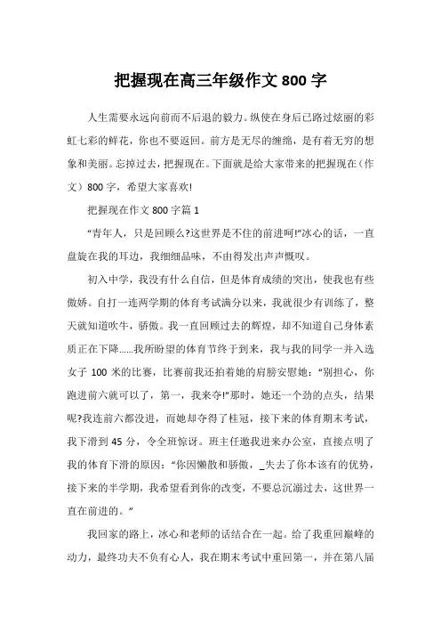 把握现在高三年级作文800字1