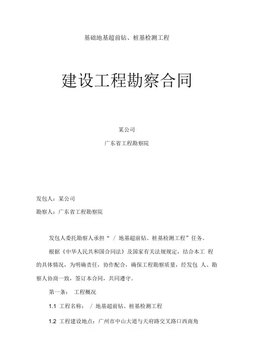 基础地基超前钻桩合同基检测