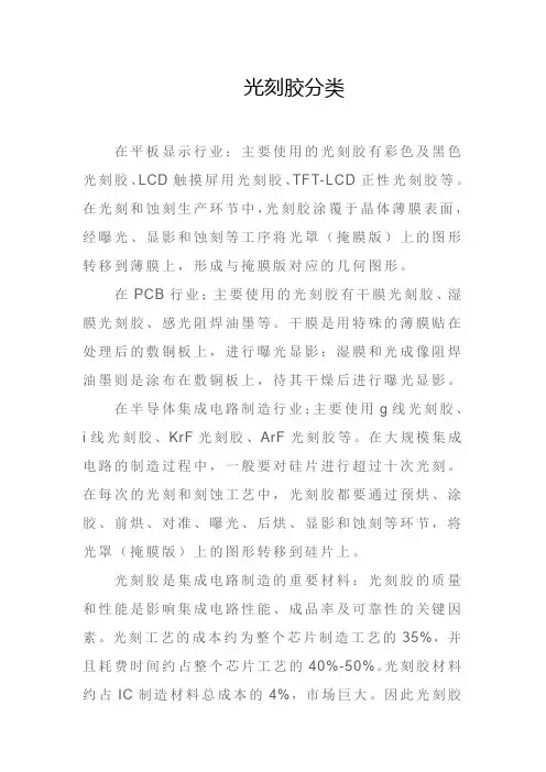光刻胶分类