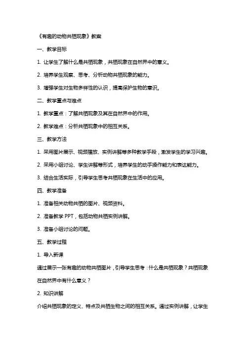 《有趣的动物共栖现象》教案