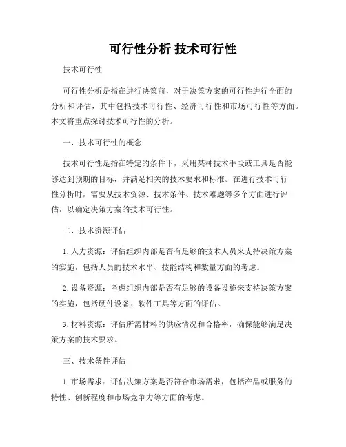 可行性分析 技术可行性