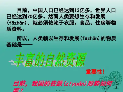 九年级政治全册4.3实施可持续发展战略课件新人教版