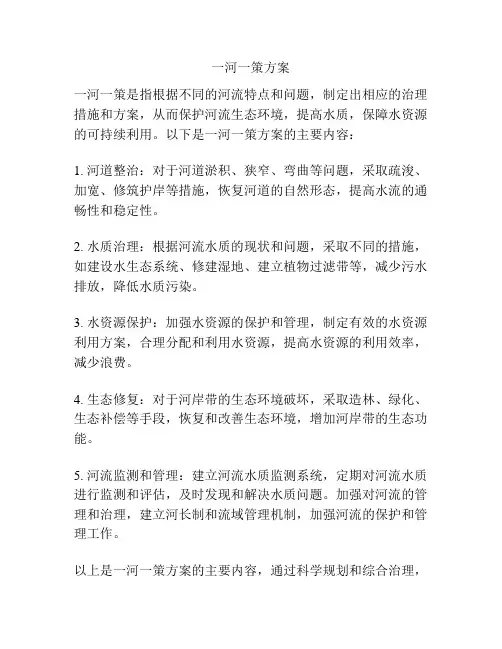 一河一策方案