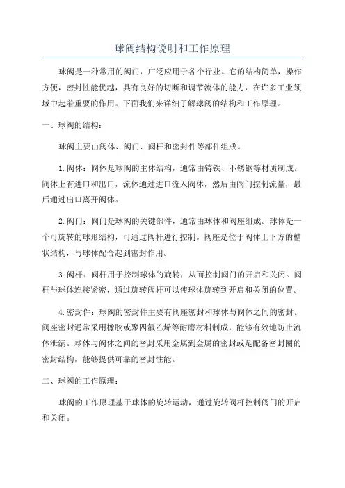 球阀结构说明和工作原理