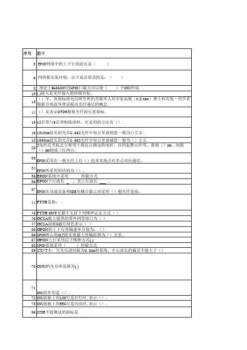 光缆线务员试题