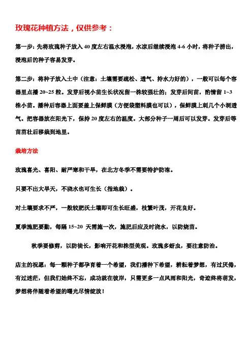 玫瑰花种植方法
