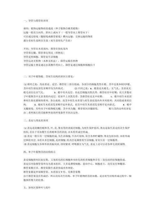 植物名词解释