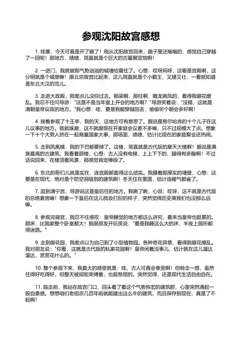 参观沈阳故宫感想