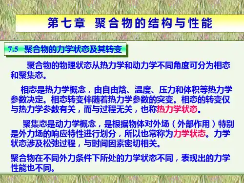 高聚物的结构与性能—聚合物的力学状态及其转变